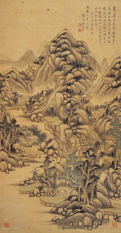 秦祖永 春山暖翠 立轴 101×53cm